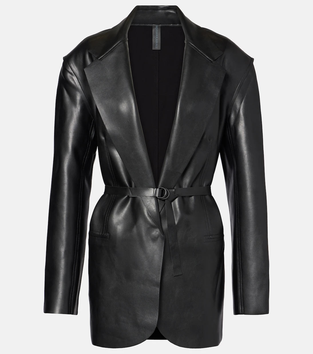 Norma Kamali - Oversized faux leather blazer