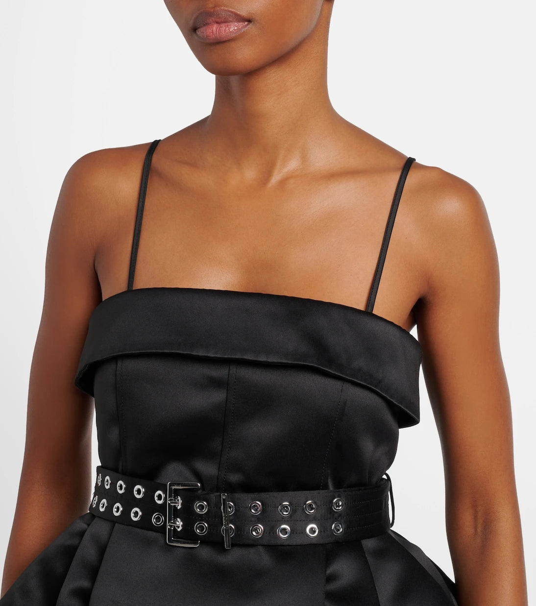 Ganni - Belted satin minidress