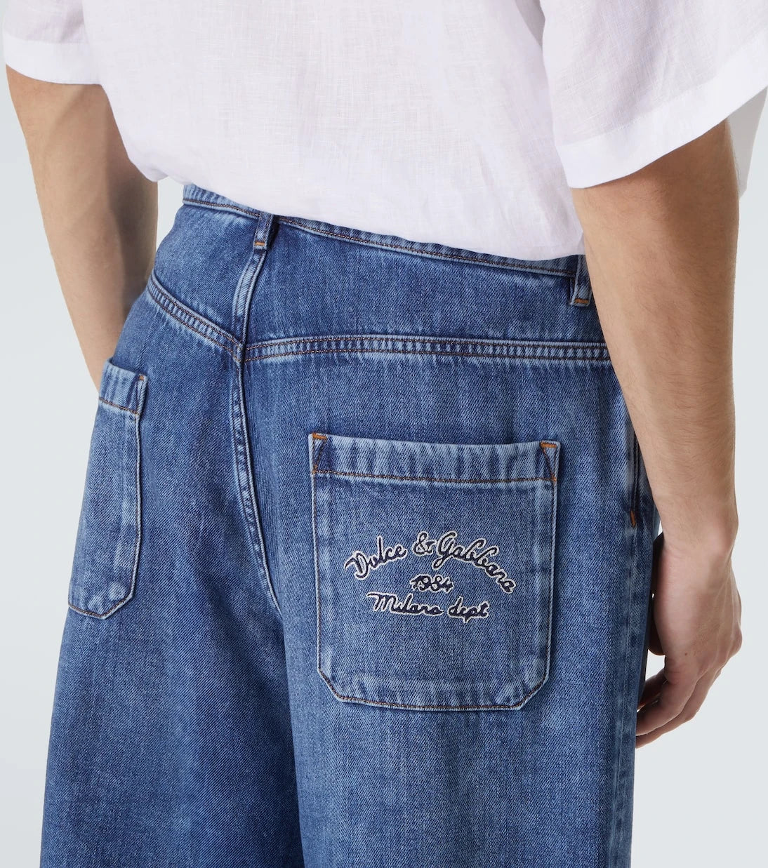 Dolce&Gabbana - Logo denim Bermuda shorts