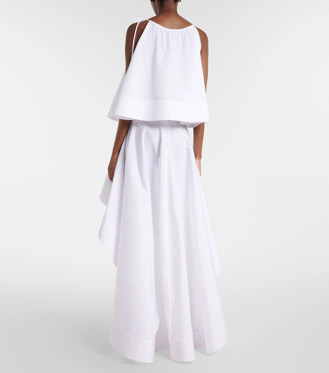 Stella McCartney - Asymmetric ruffled cotton poplin miniskirt