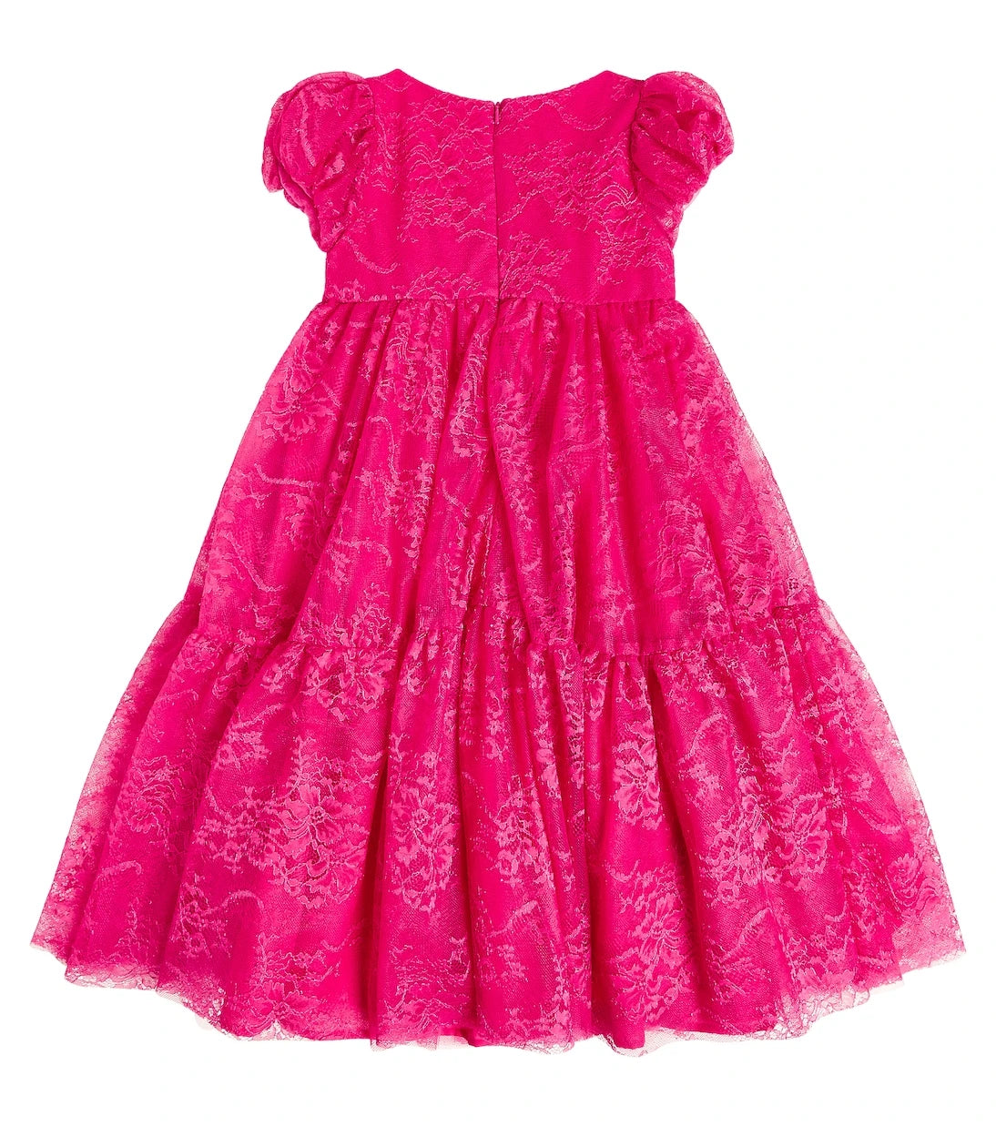 Monnalisa - Embellished puff-sleeve dress