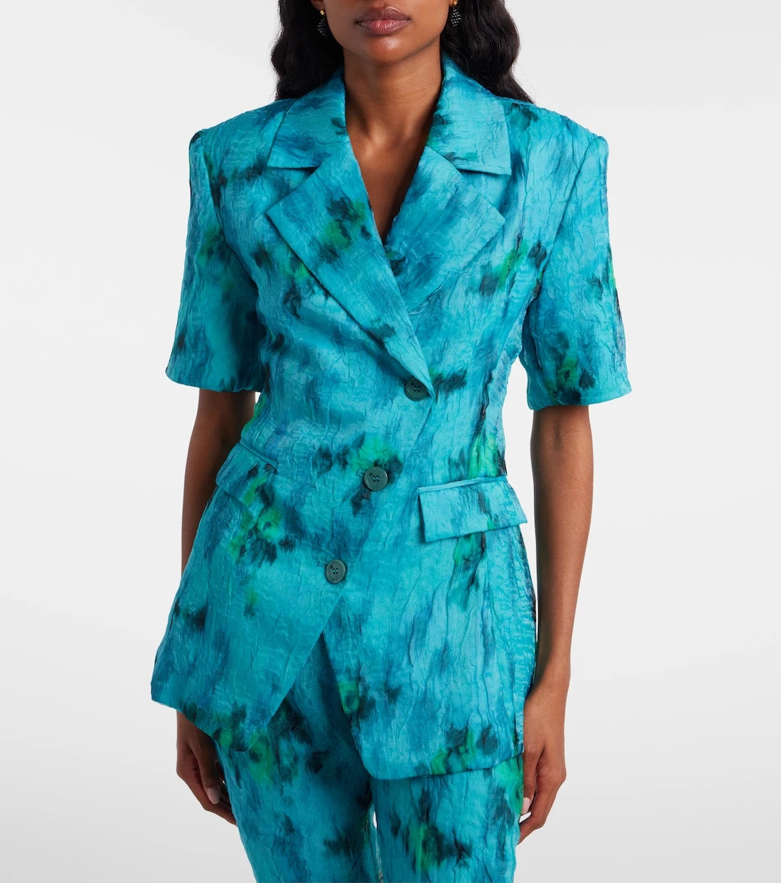 Ganni - Printed organza blazer