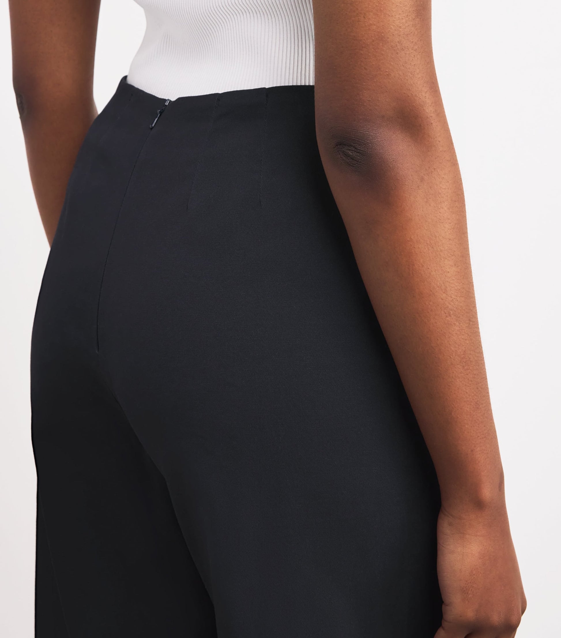 Embroidered Wide-Leg Trousers NAVY