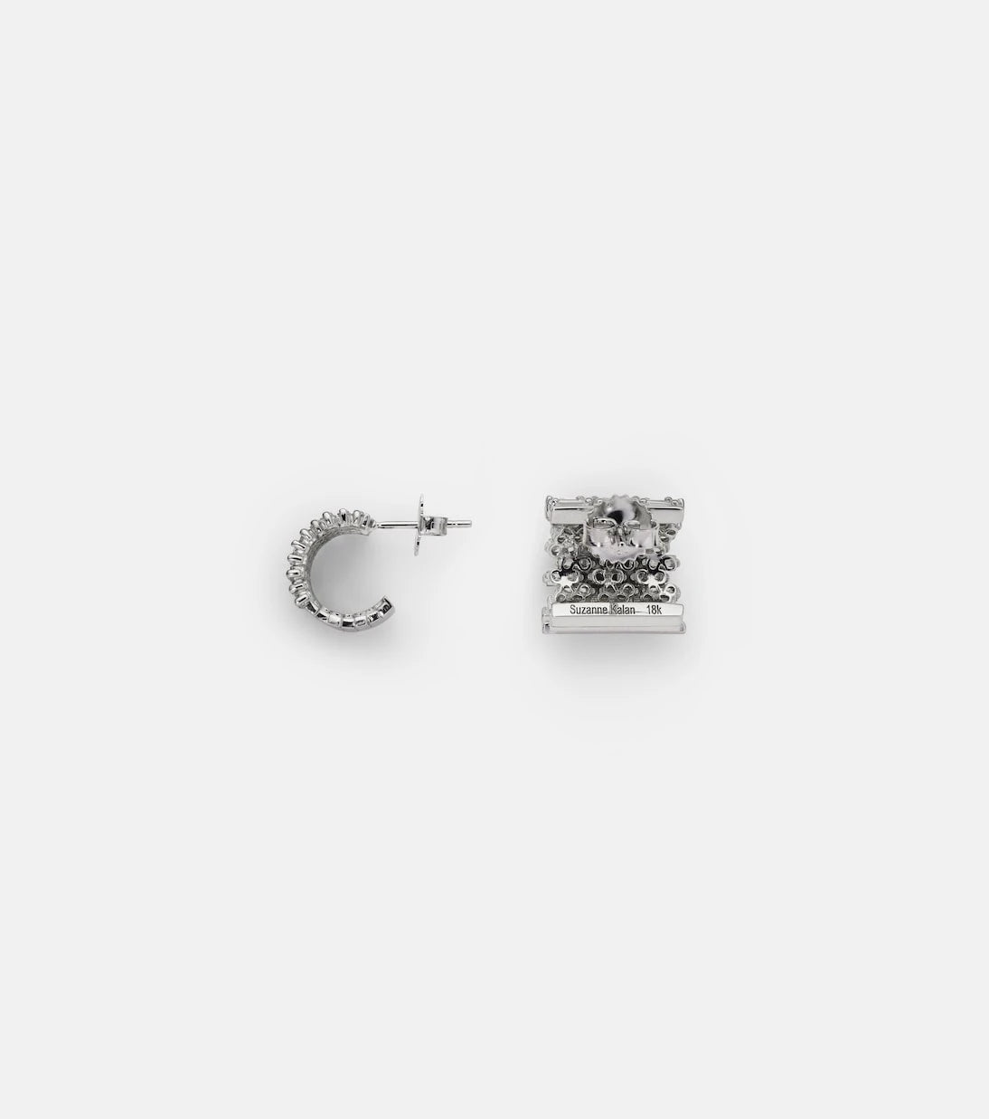 Suzanne Kalan - Rondelle 18kt white gold earrings with diamonds
