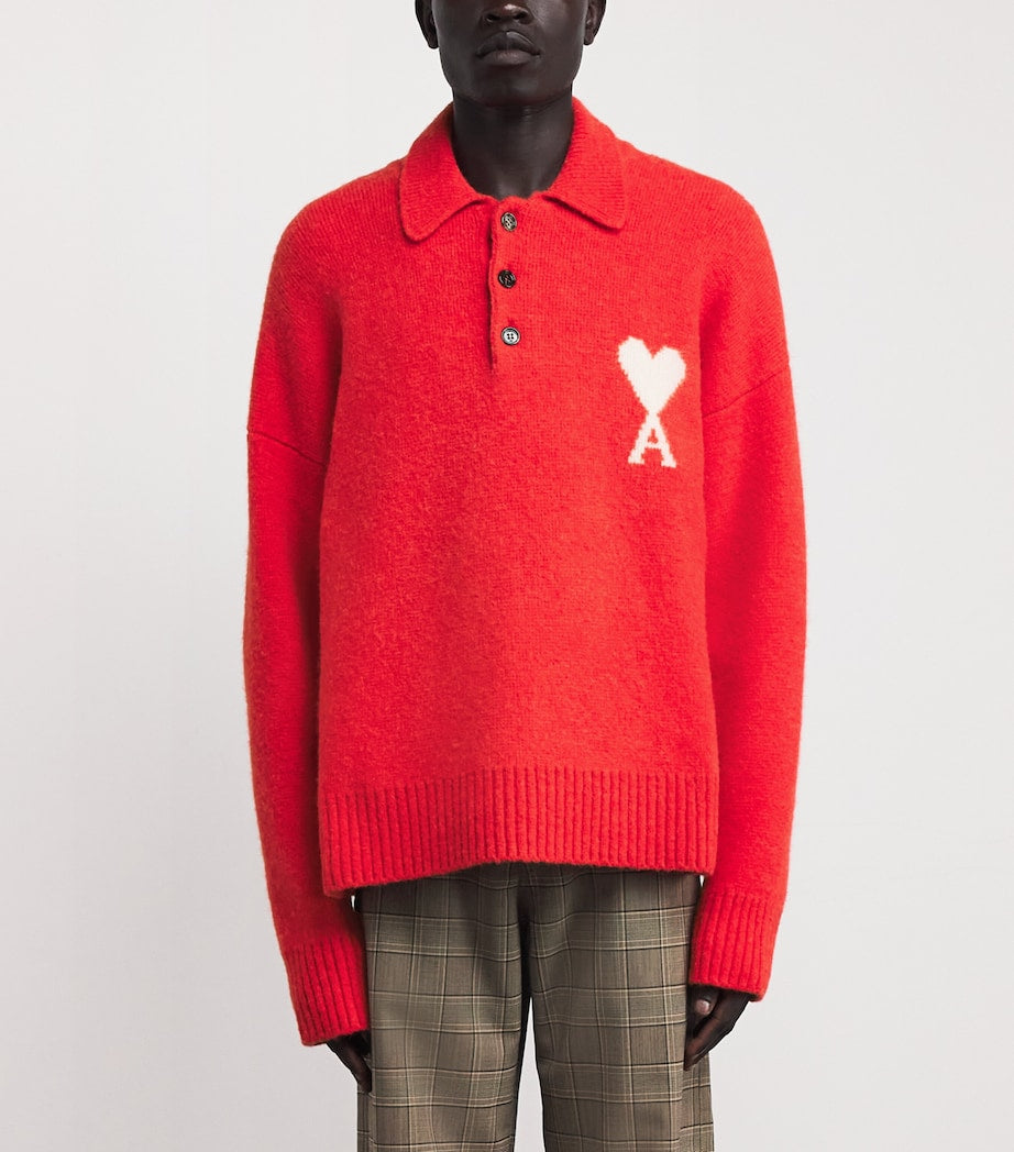 Alpaca-Blend Ami de Coeur Polo Sweater