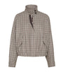 Brunello Cucinelli Brown Virgin Wool Check Bomber Jacket