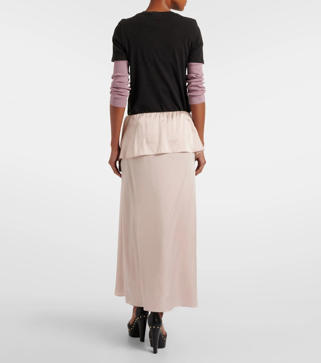 Chloé - Ruffled silk satin skirt