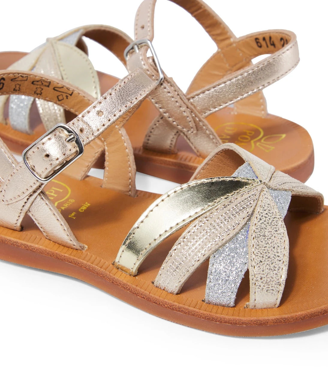 Pom d'Api - Plagette Oto metallic leather sandals