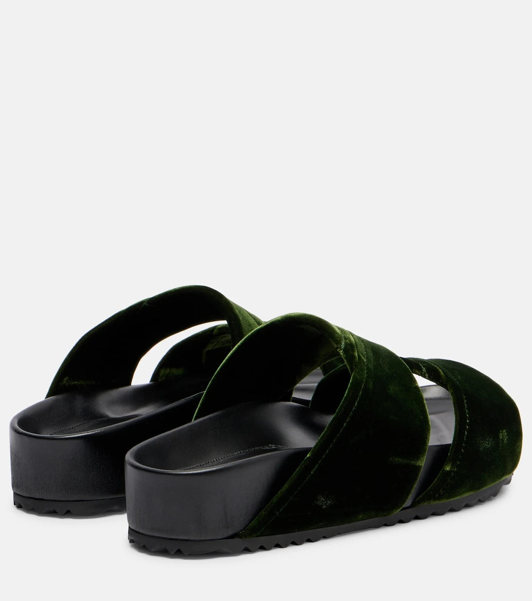 Dries Van Noten - Leather-trimmed velvet slides
