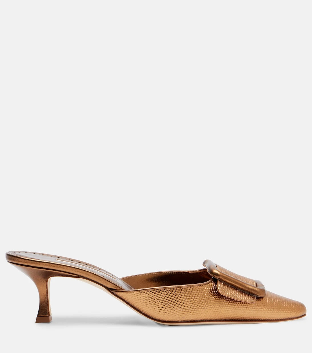 Manolo Blahnik - Maysale 50 metallic leather mules