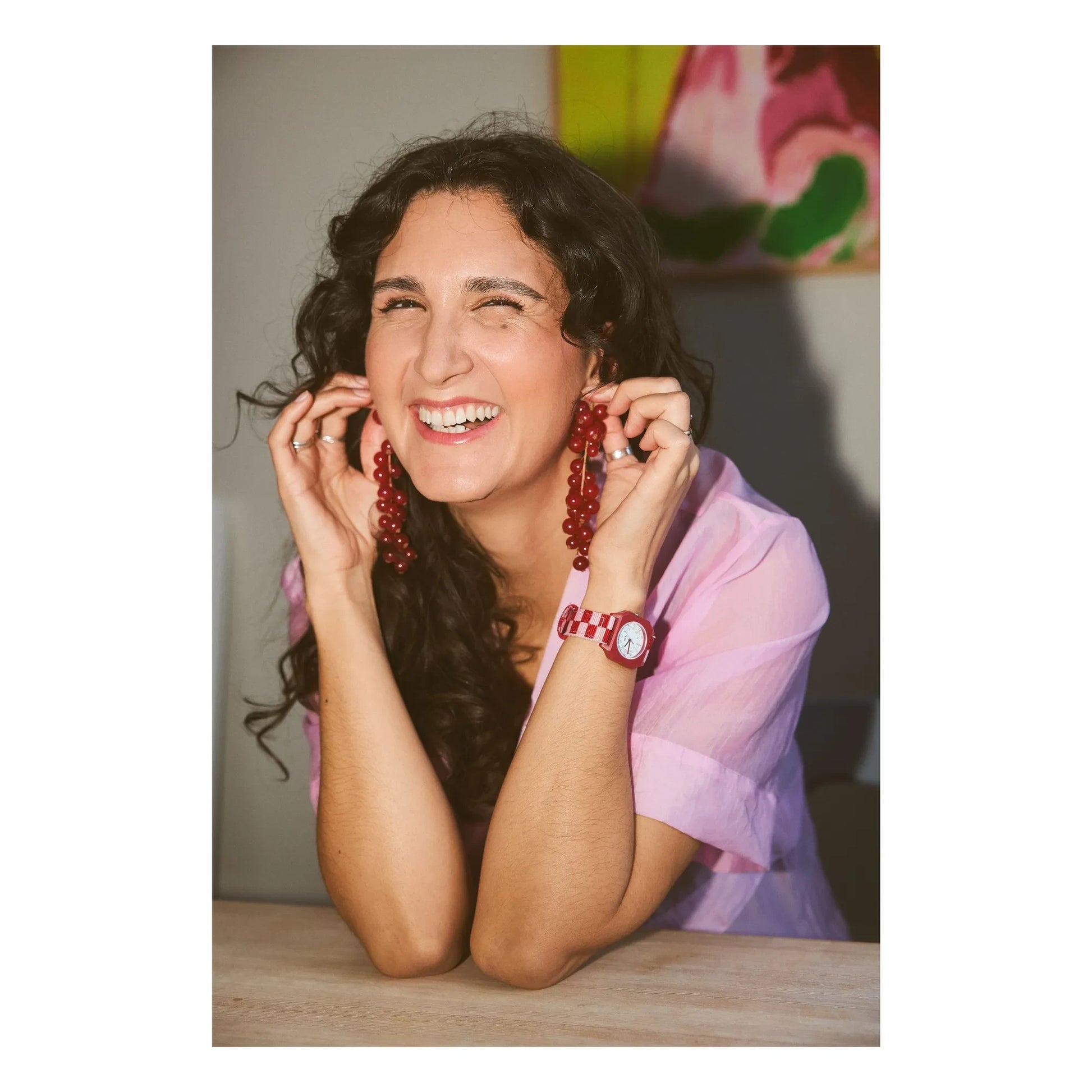 Mini Kyomo - Damier Raspberry Icecream Watch | Pink