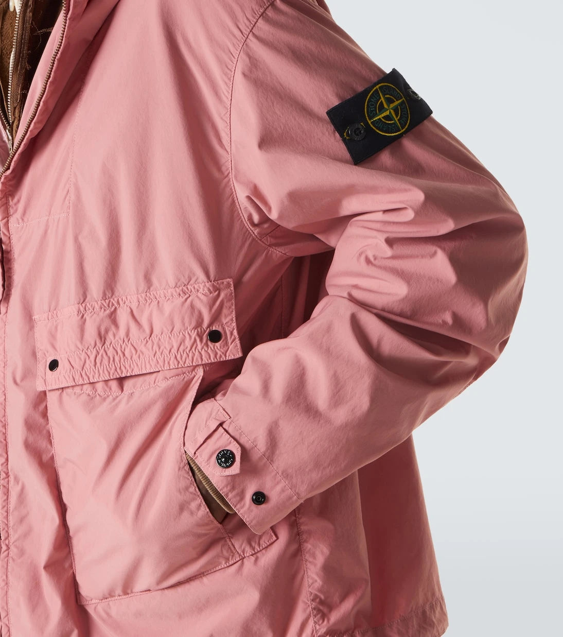 Stone Island - جاكيت بقبعة وبوصلة من قماش الكانفاس