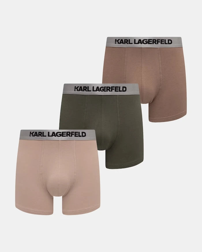 Karl Lagerfeld pamuklu elastan erkek boxer 3'lü