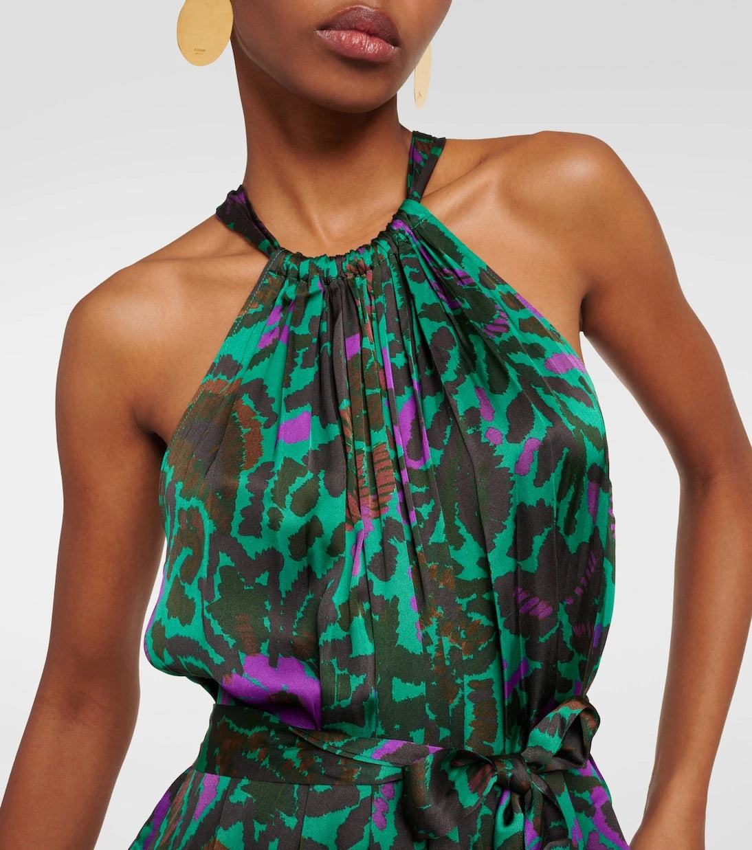 Velvet - Kareese printed satin midi dress