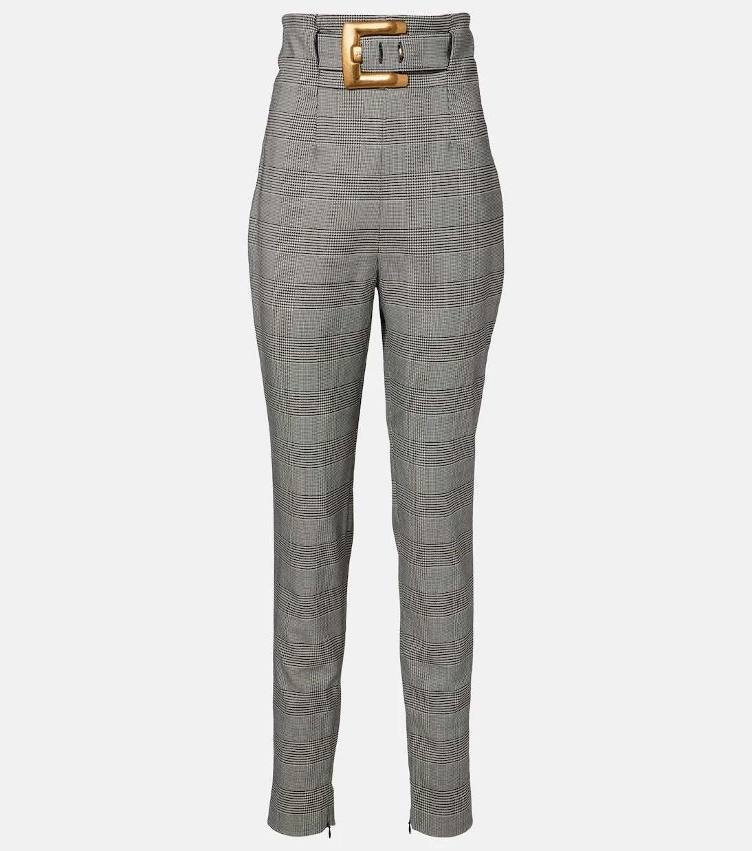 Balmain - Prince of Wales wool-blend slim pants