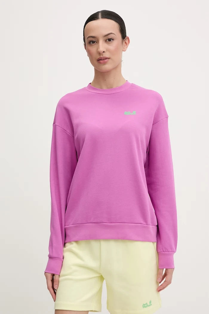 Jack Wolfskin Kadın Pamuklu Sweatshirt Celebrate The Paw