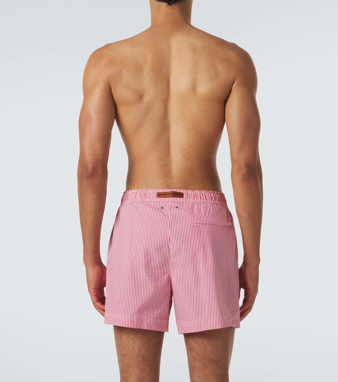 Zegna - Striped seersucker swim trunks