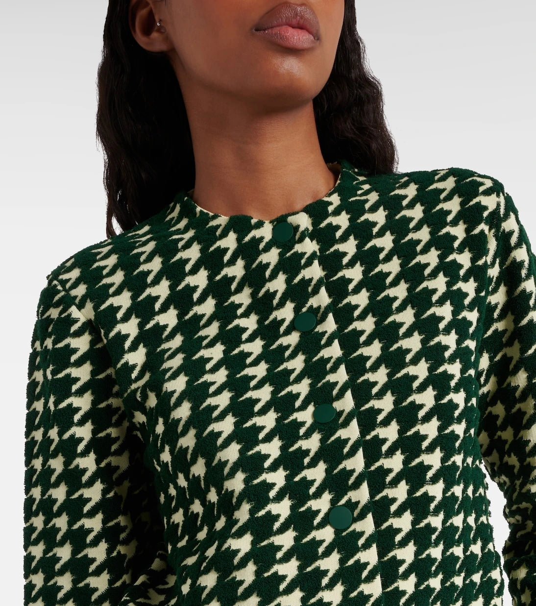 Burberry - Houndstooth cotton-blend cardigan