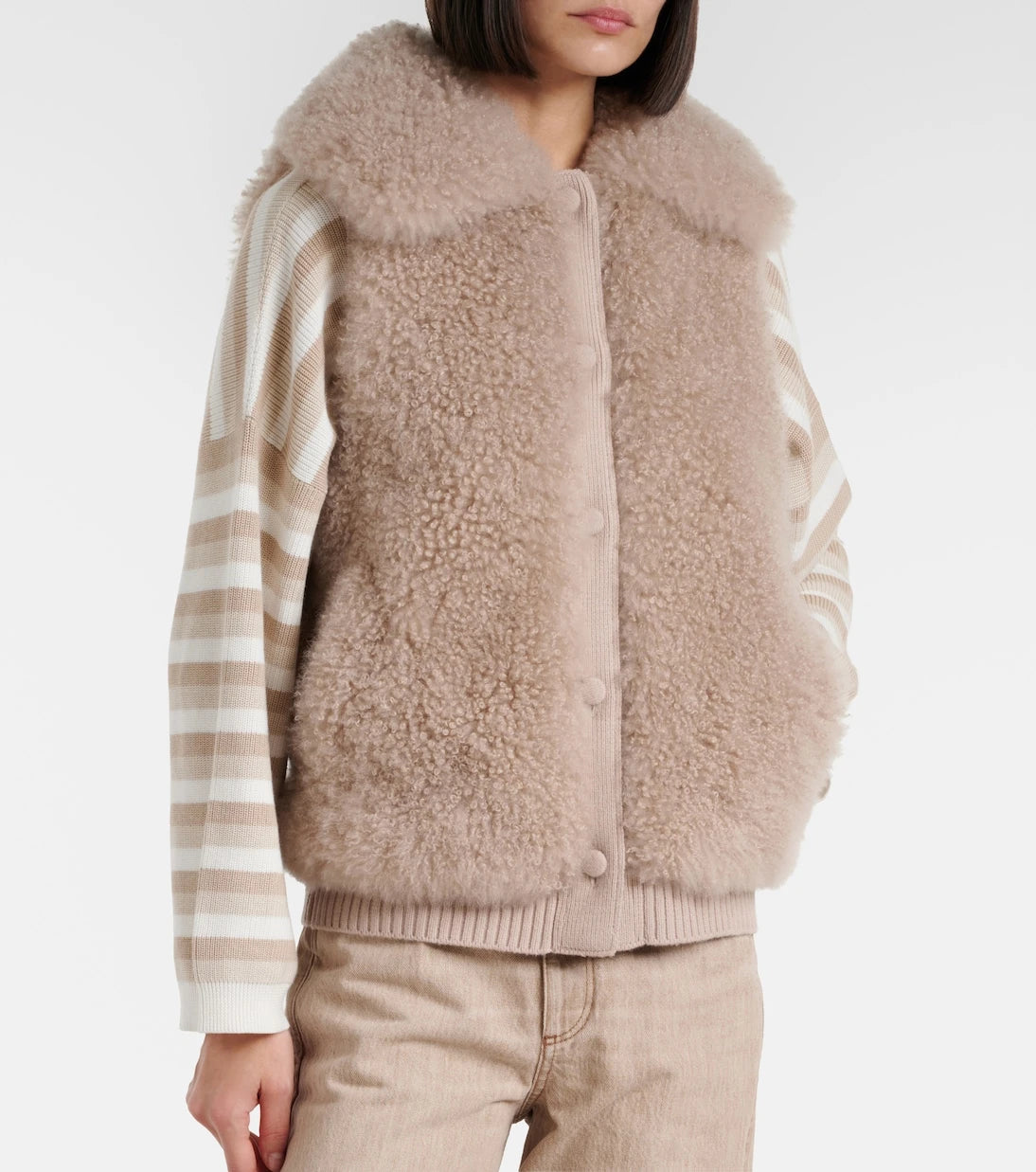 Yves Salomon - Wool-trimmed shearling vest