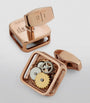 Rose Gold-Plated Square Gear Cufflinks