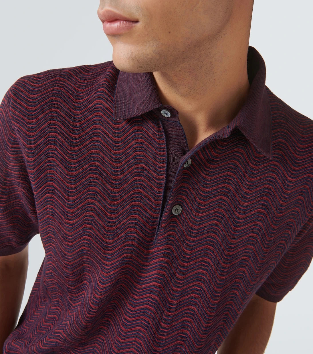 Missoni - Zigzag yün karışımlı polo tişört