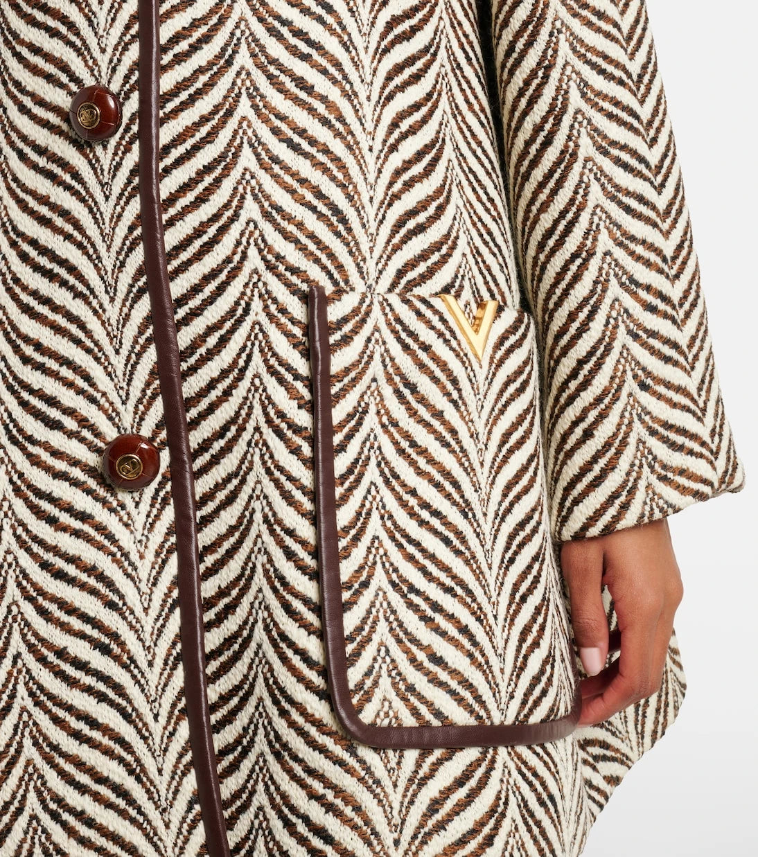Valentino - VGold wool and cashmere coat