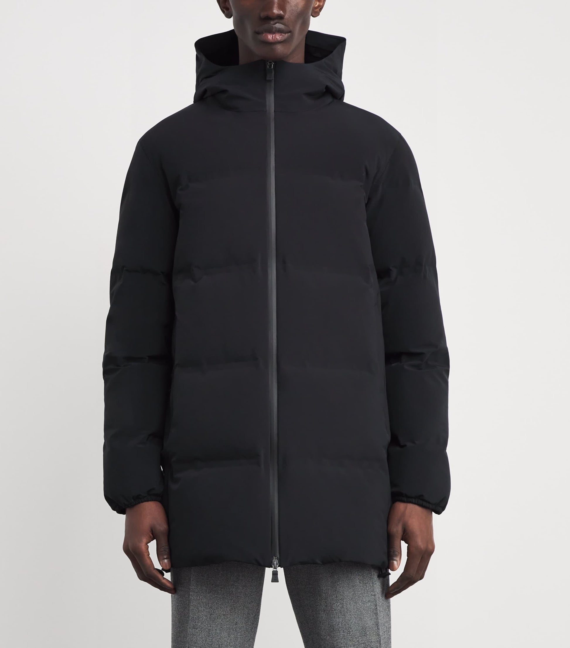 Black Down Hybrid Puffer Coat