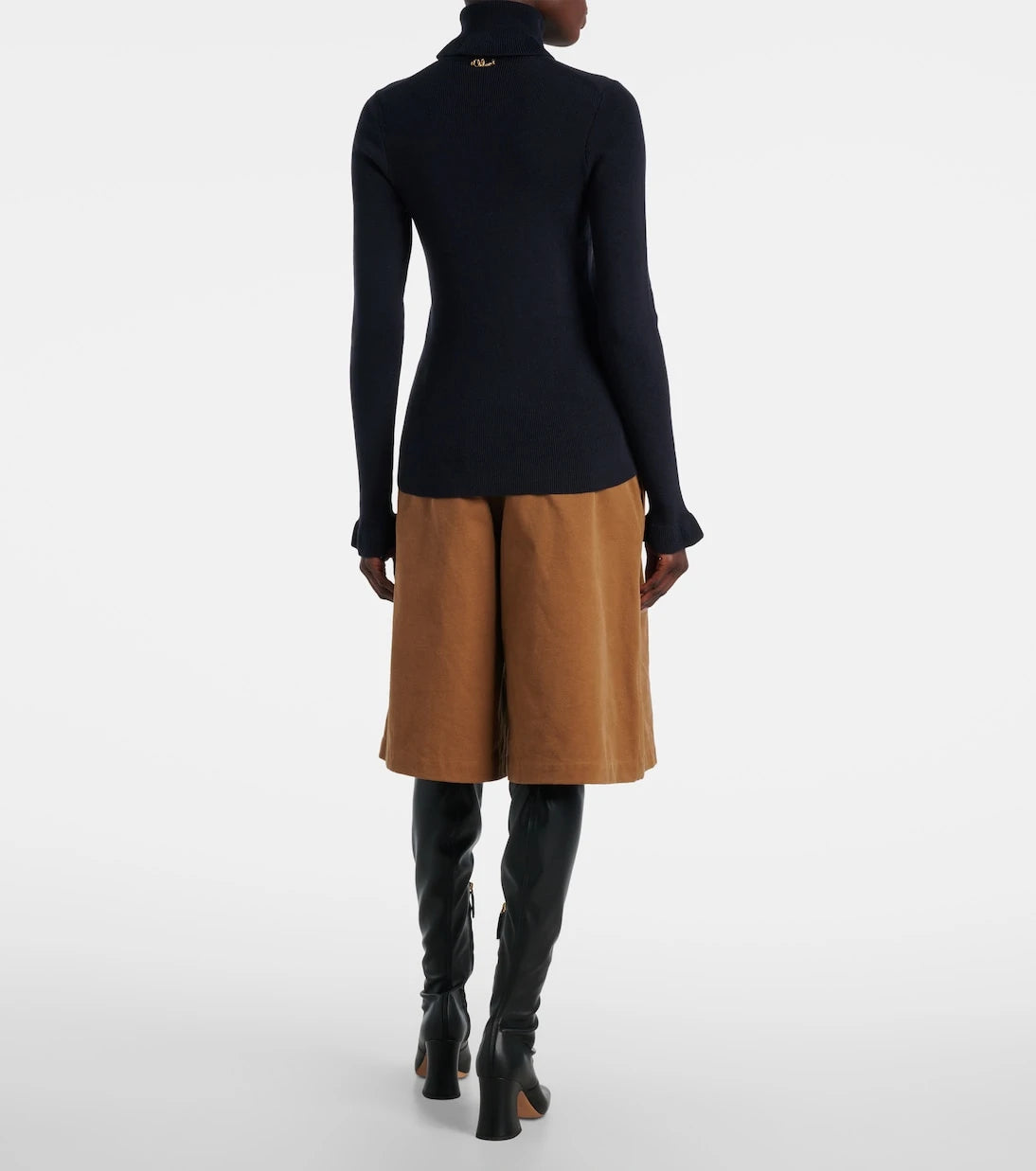 Chloé - Ribbed-knit cotton and wool turtleneck sweater