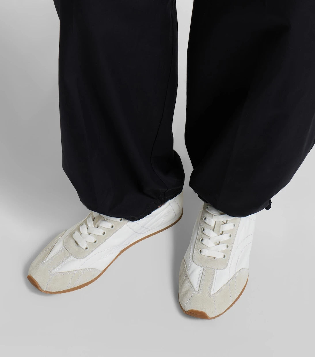 Toteme - Flex suede-trimmed sneakers
