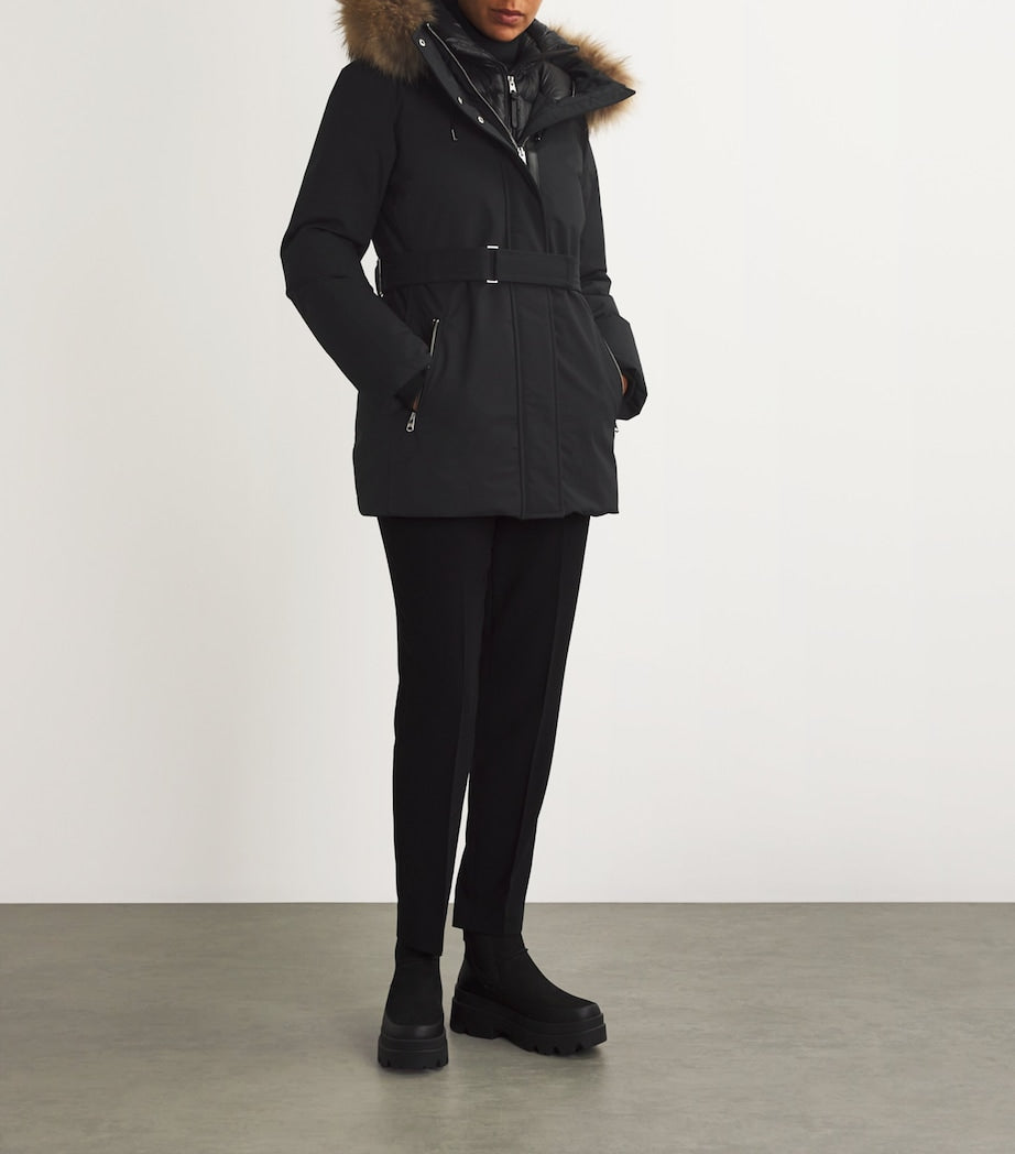 Mackage Black Fur-Trim Jeni-FZ Down Coat