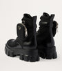 Prada Black Leather Monolith Boots with Pouch 55