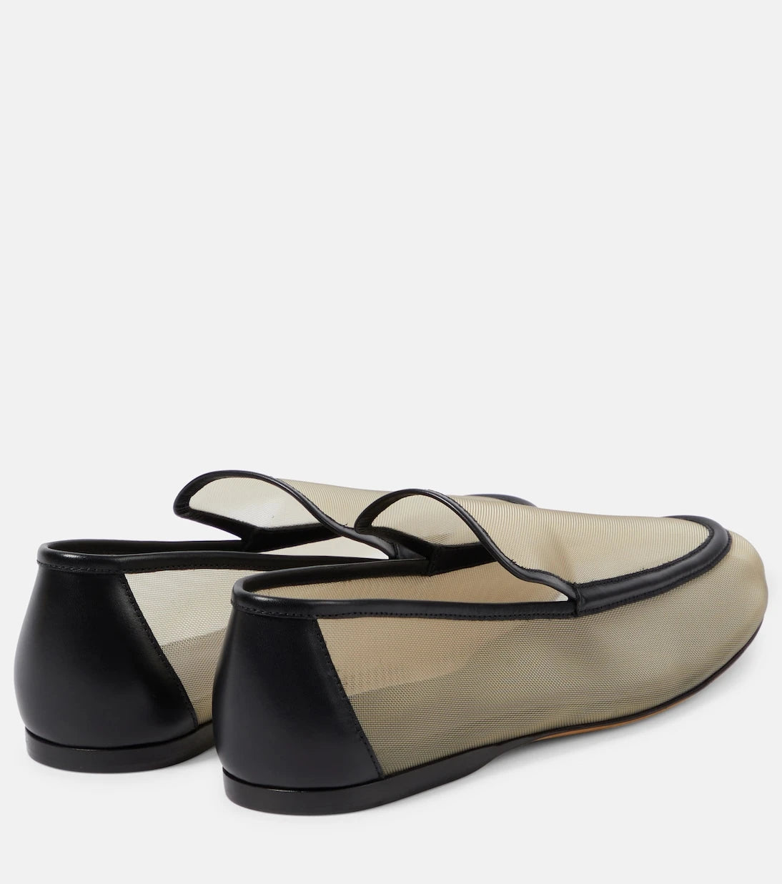 Khaite - Alessia leather-trimmed mesh loafers