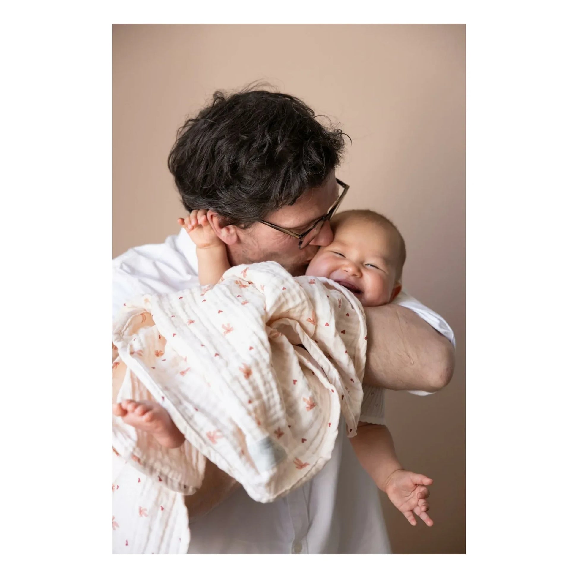 Cam Cam - Bows muslin blanket | Pale Pink