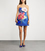 LEO LIN Blue Flower-Appliqué Rosario Mini Dress