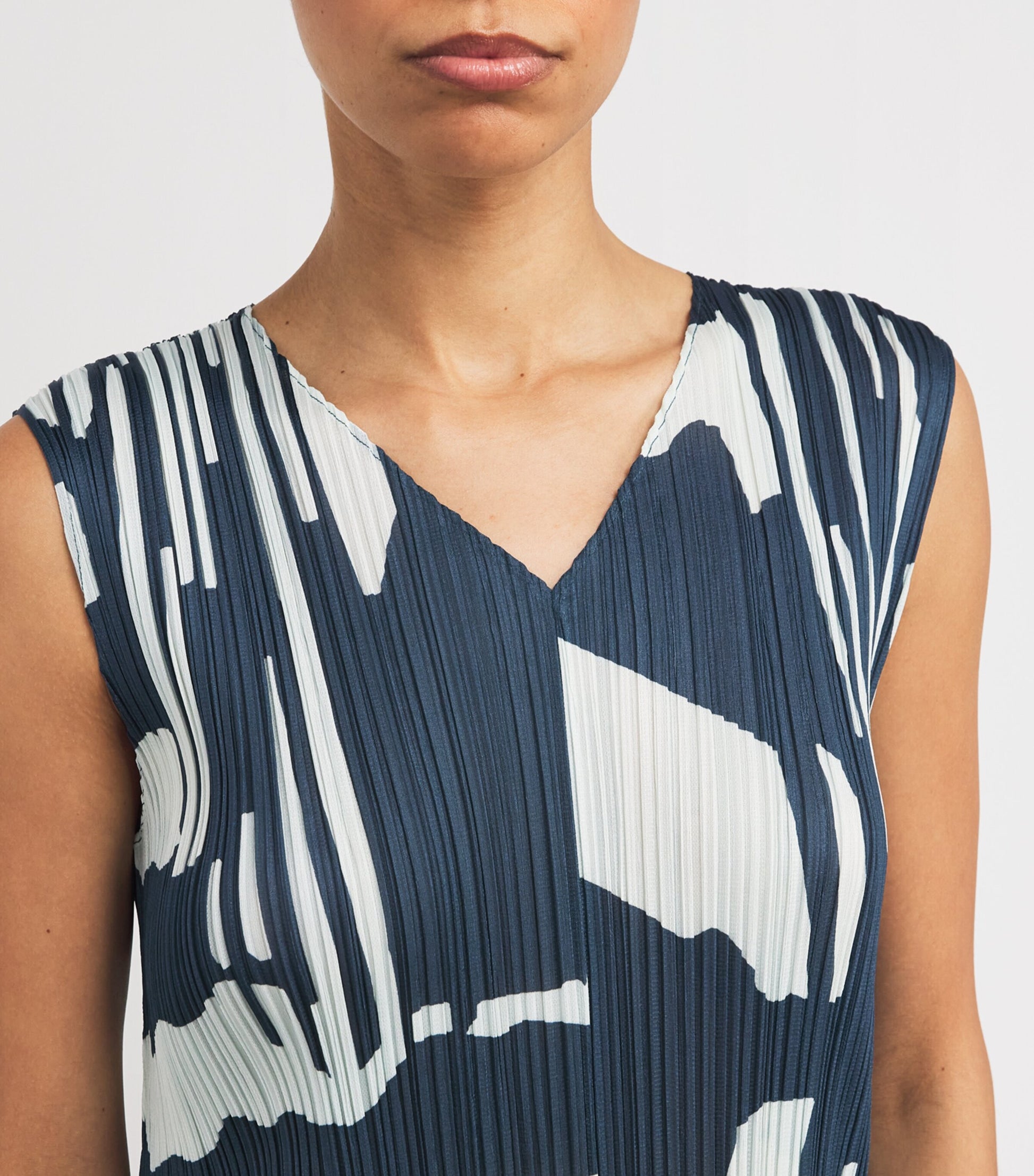 Pleated Refraction Midi Dress