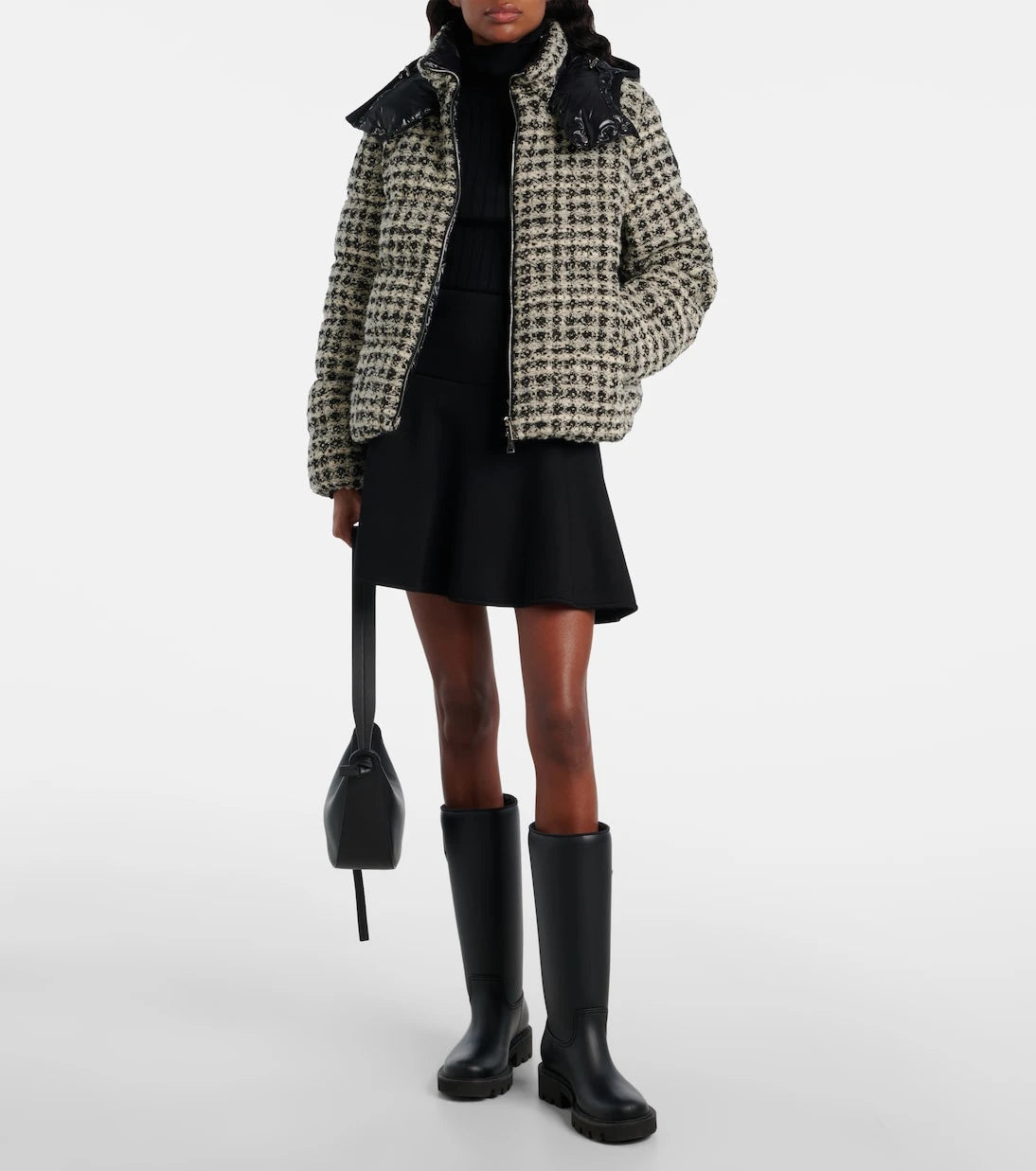 Moncler - سترة Andronne المنتفخة من صوف التويد المخلوط