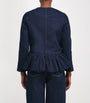 Navy Peplum Denim Jacket