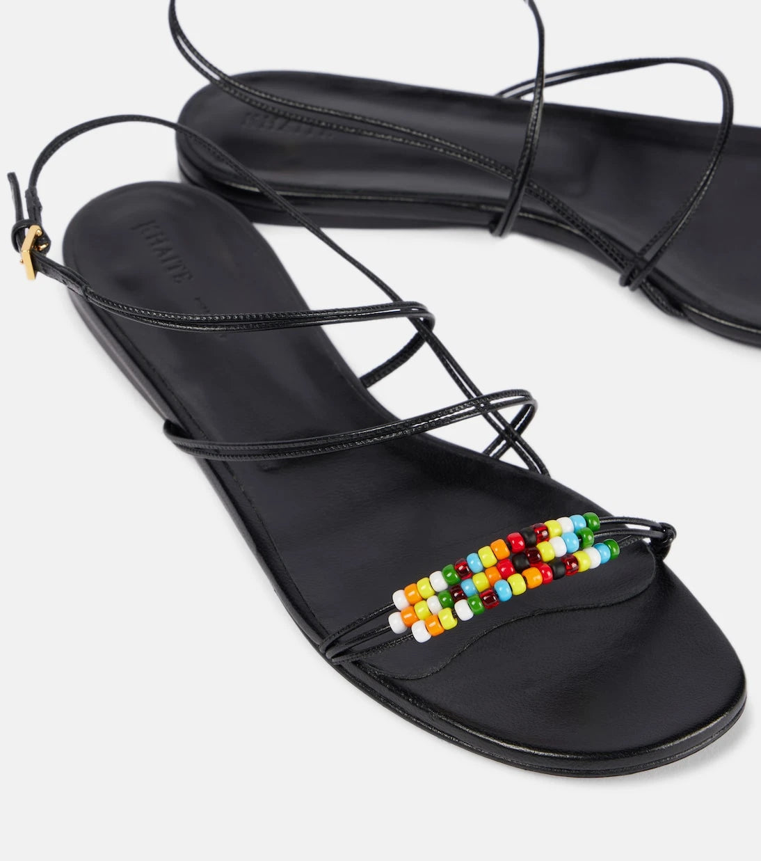 Khaite - Loop beaded leather sandals