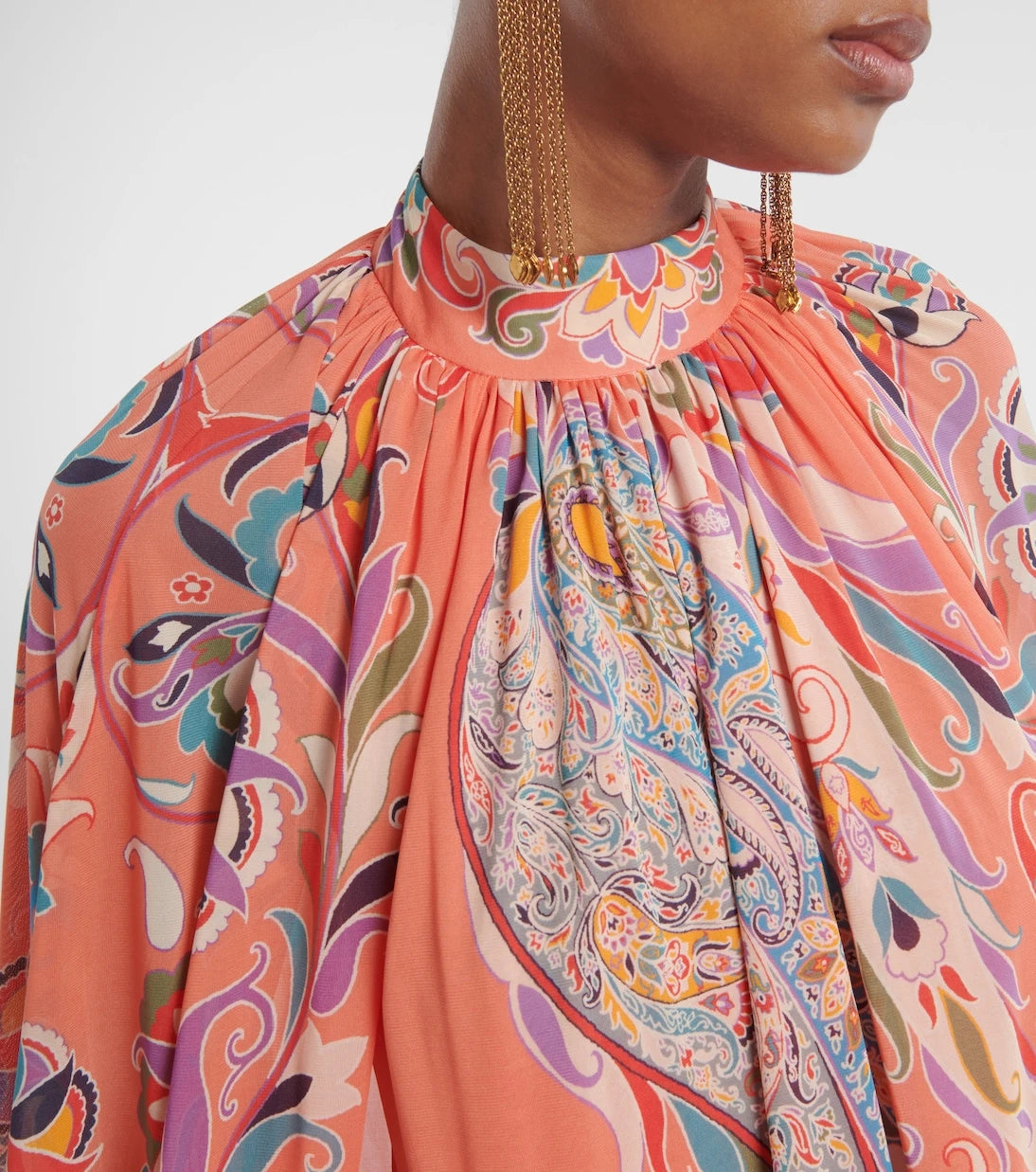 Etro - Paisley caped gown