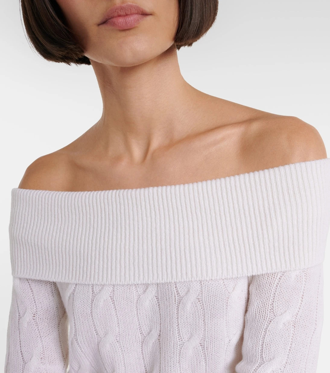 Ralph Lauren Collection - Cable-knit off-shoulder cashmere sweater