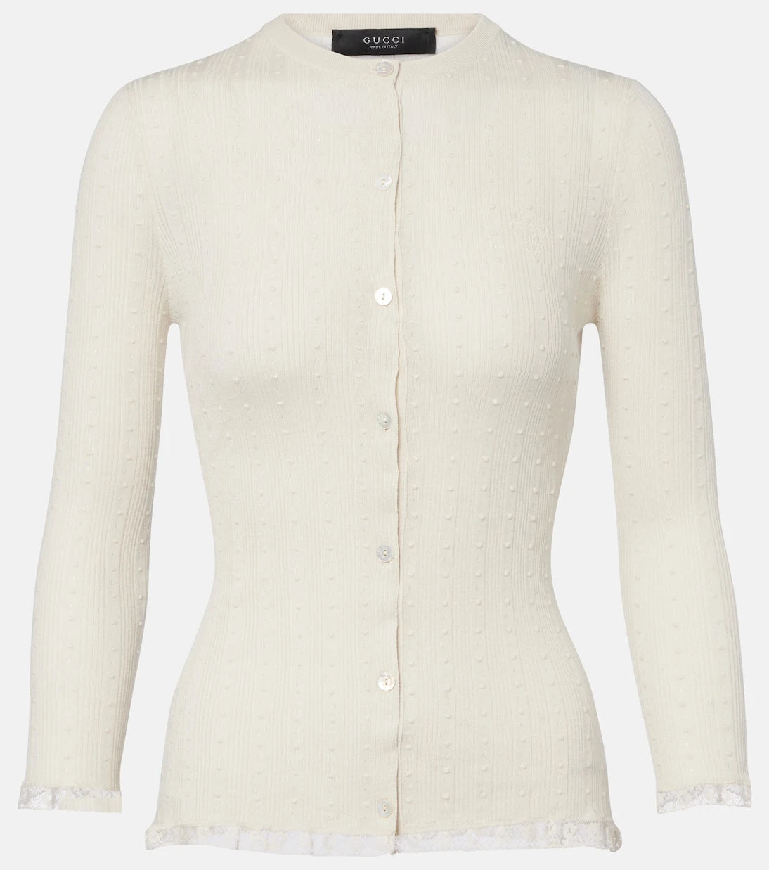 Gucci - Lace-trimmed wool cardigan
