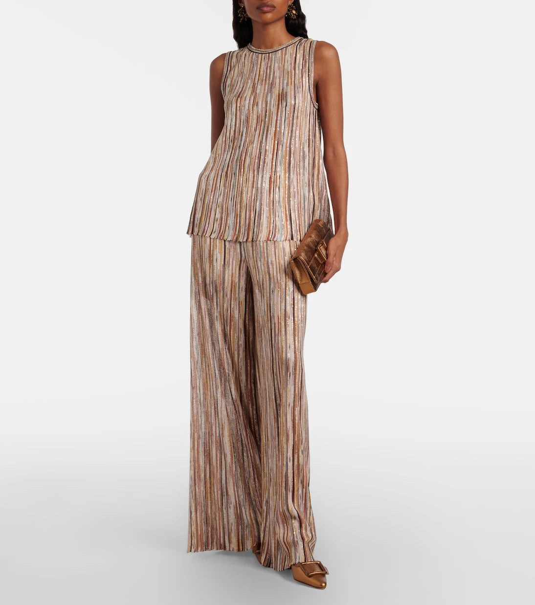 Missoni - Sequined striped wide-leg pants