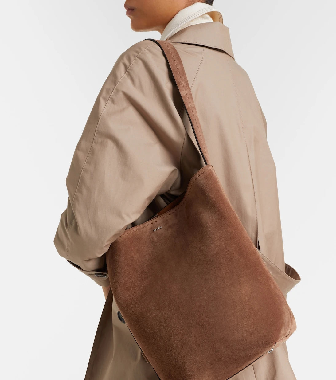 Max Mara - Medium suede bucket bag