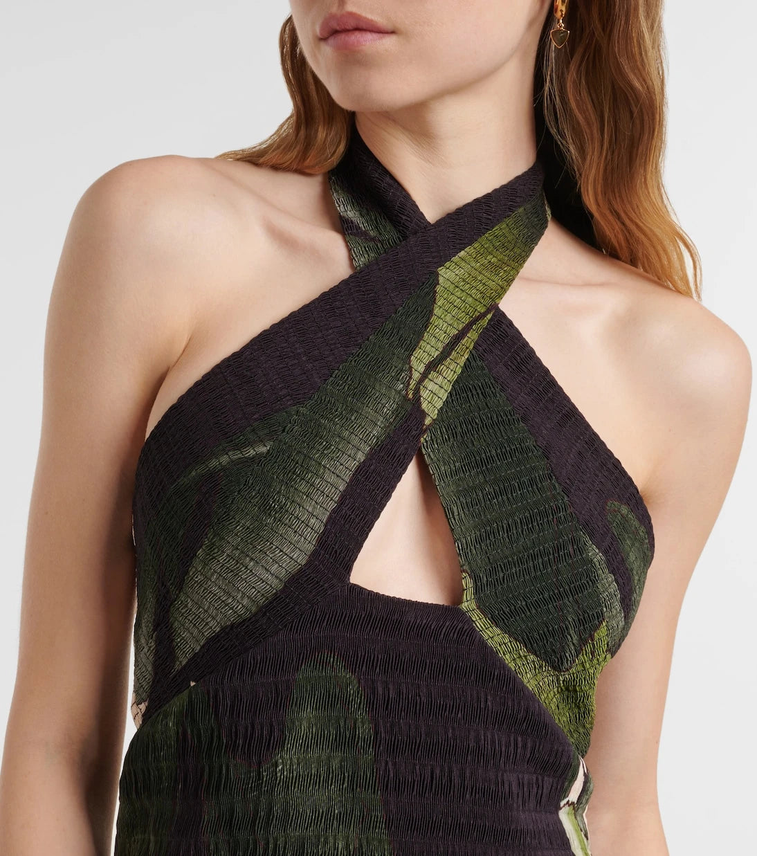 Johanna Ortiz - Printed halterneck maxi dress