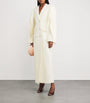 Yasmin Mansour Ivory Pleated Double-Breasted Blazer Maxi Dress