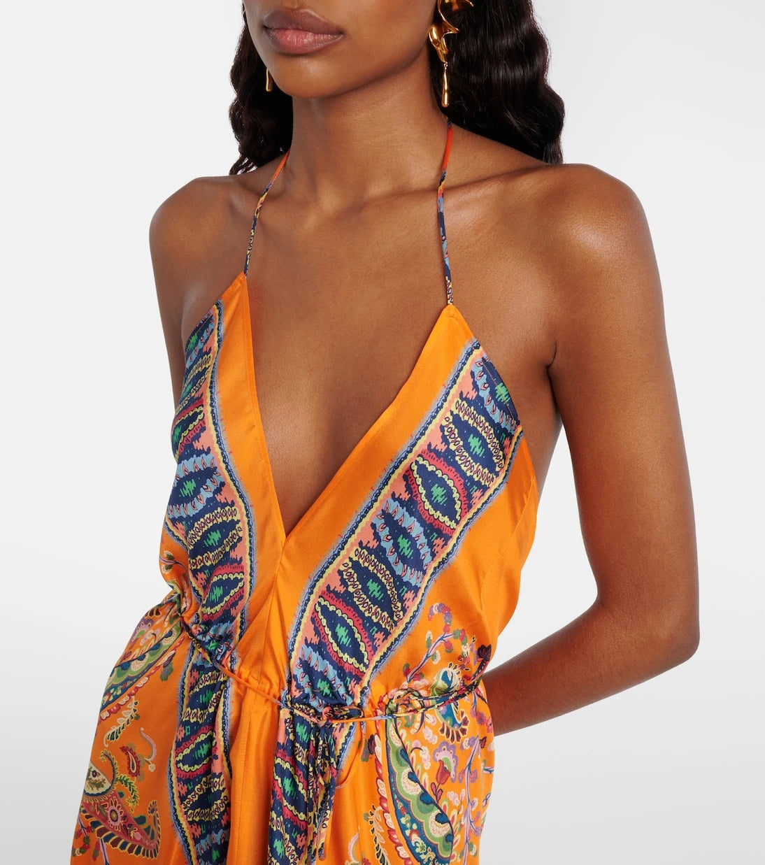 Etro - Paisley asymmetric open-back maxi dress
