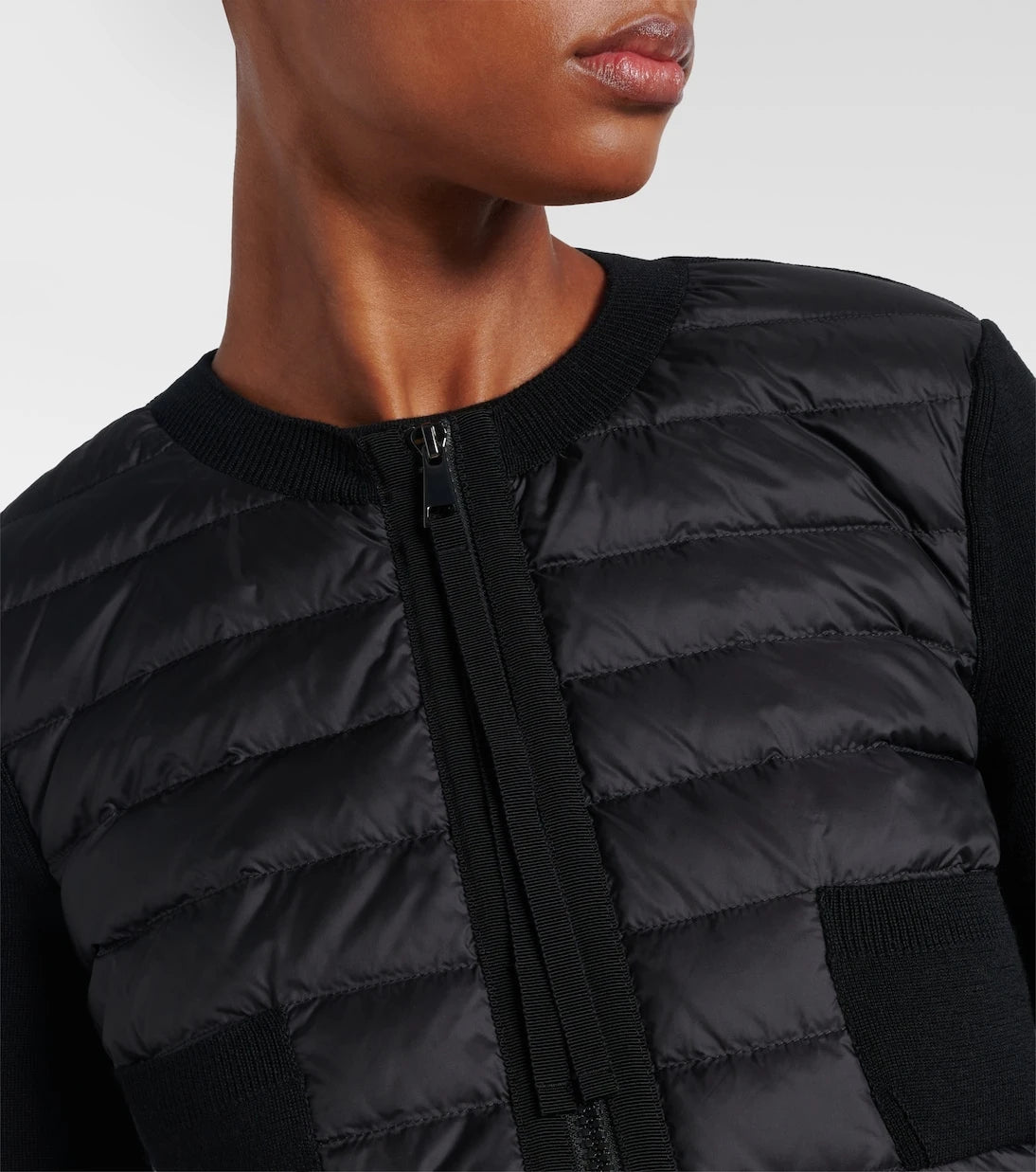 Moncler - Down-paneled virgin wool cardigan