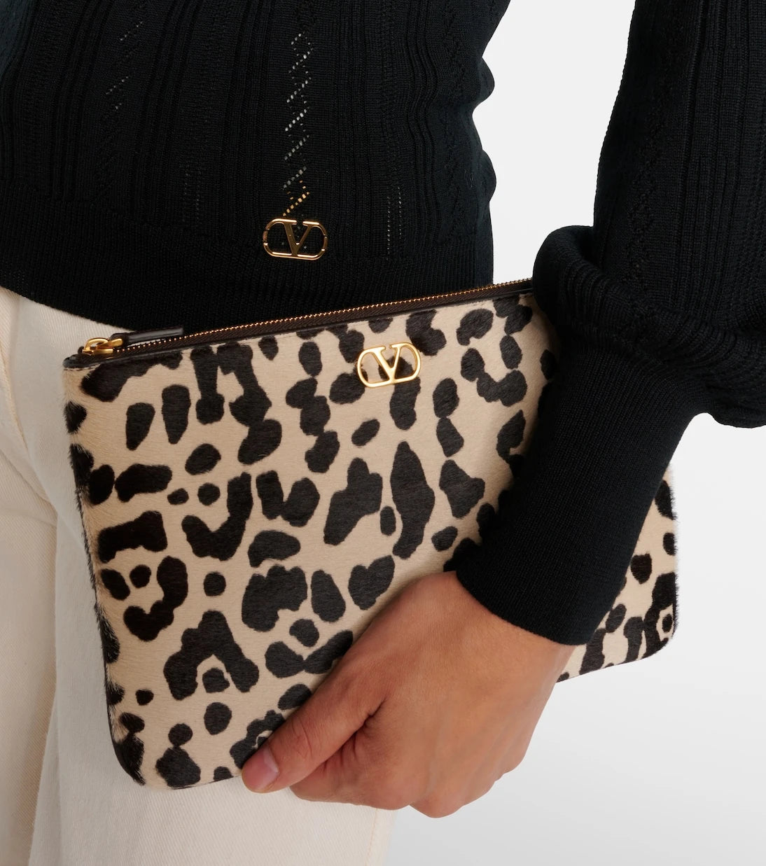 Valentino Garavani - VLogo calf hair pouch