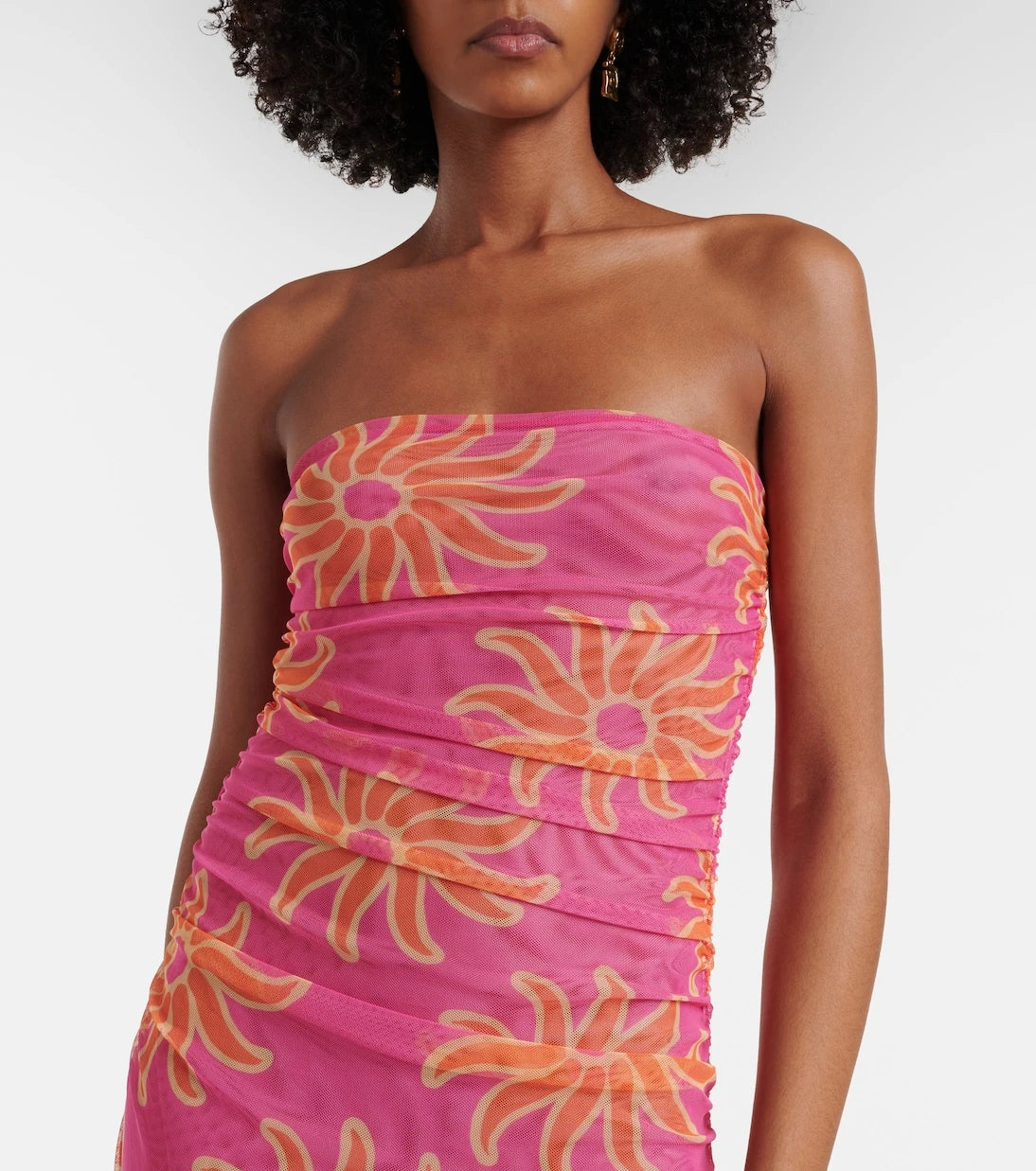 Cala de la Cruz - Daphne printed mesh midi dress