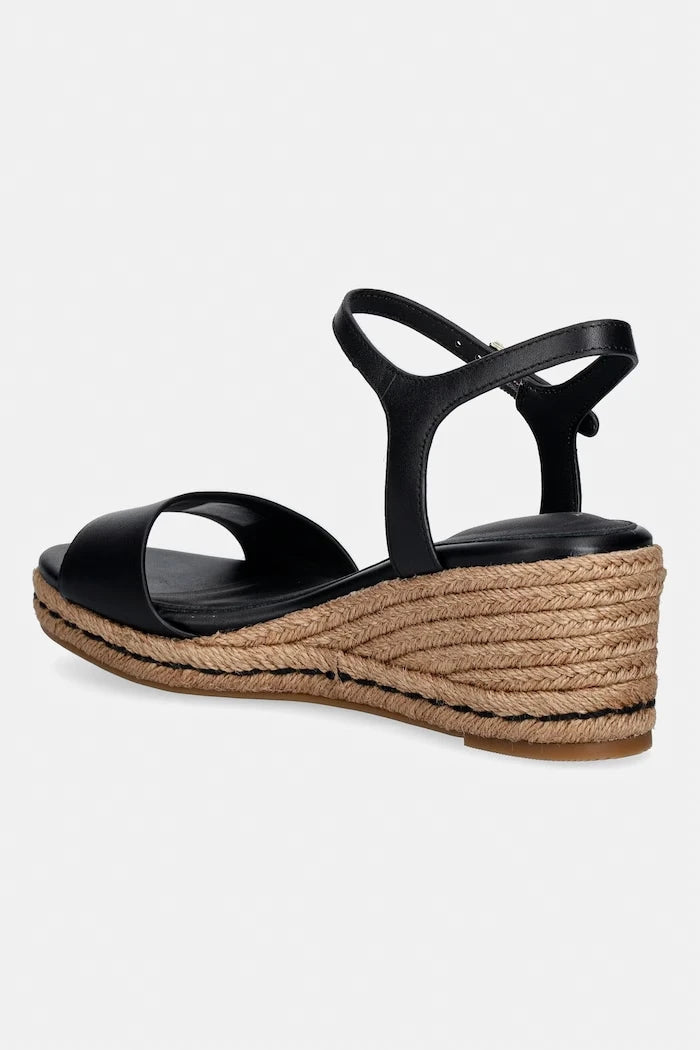 Tommy Hilfiger Deri Kıvrımlı Platform Sandalet MID WEDGE ESPAD LEATHER